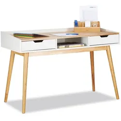 relaxdays Schreibtisch mit 2 Schubladen