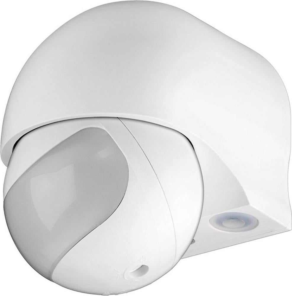 Goobay 95174 Infrarood bewegingsmelder, wit - voor wandmontage, 180° detectiebereik, 12 meter bereik, geschikt voor buiten (IP44) en LED-verlichting