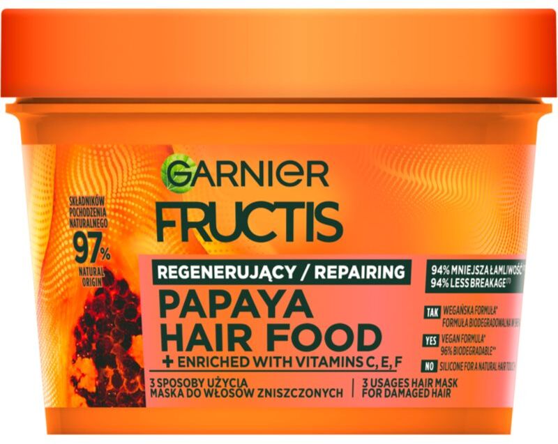 Garnier Fructis Papaya Hair Food Reparerande mask för skadat hår 400 ml