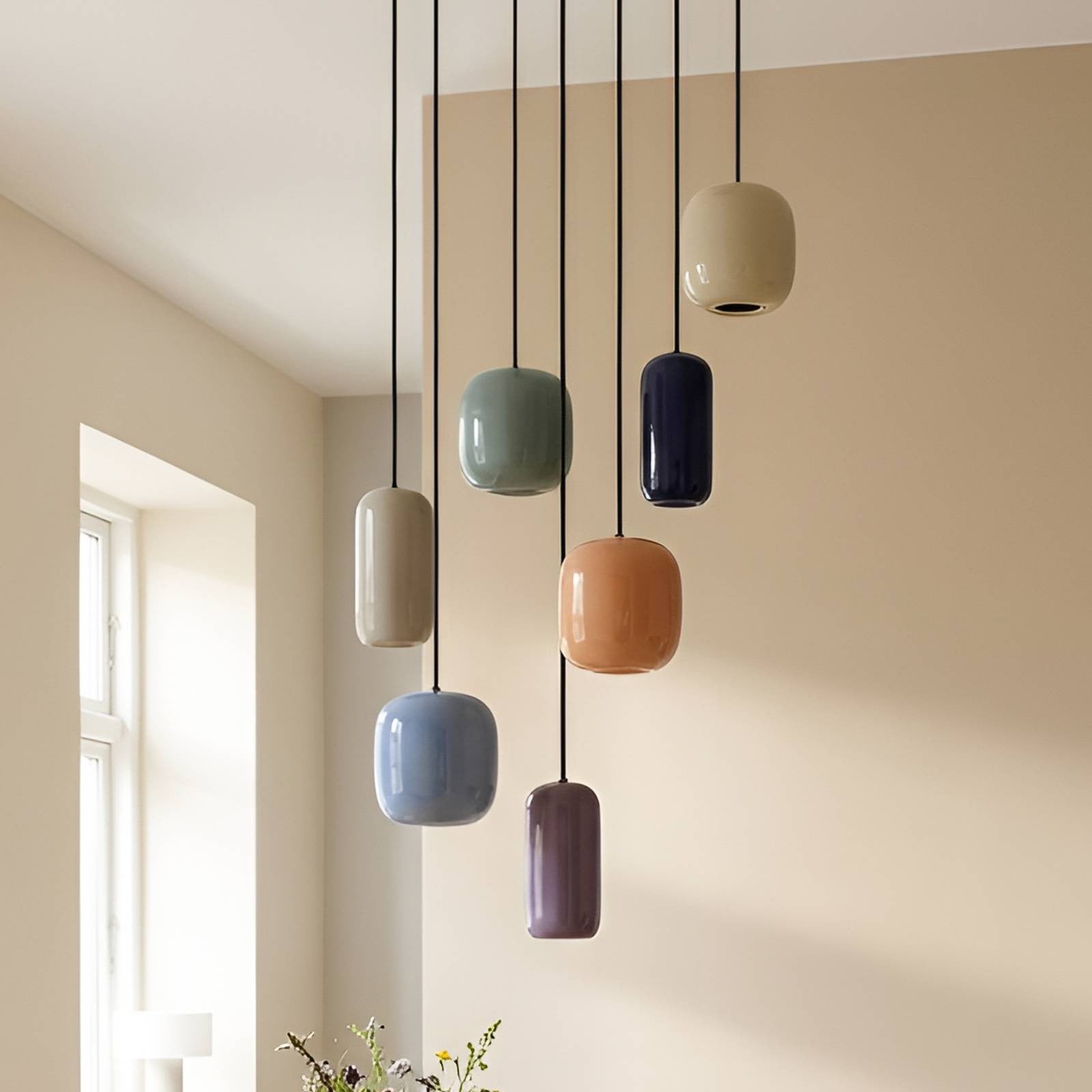 Lucande Narion 7 Cluster Hanglamp - Multicolor - Metaal - Dimbaar