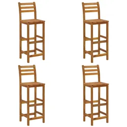 DELUKE Barhocker LENI 4er Set Massivholz Akazie  | Barstühle Küchenhocker Thekenhocker für Küche Hausbar