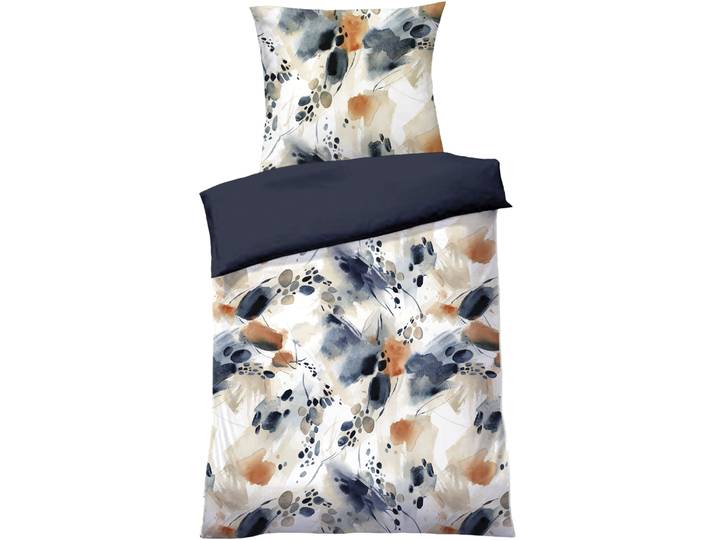 Wendebettwäsche DYCKHOFF Camden , bunt, B/L: 135cm x 200cm, 1 Stk., 1 Stk., Satin, B/L: 80cm x 80cm, 2 Stk., Satin, Obermaterial: 100% Baumwolle, Bettwäsche, Wendebettwäsche