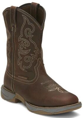 "Tony Lama Junction 11"" WP Square Toe - Mens 9.5 Brown Boot D"
