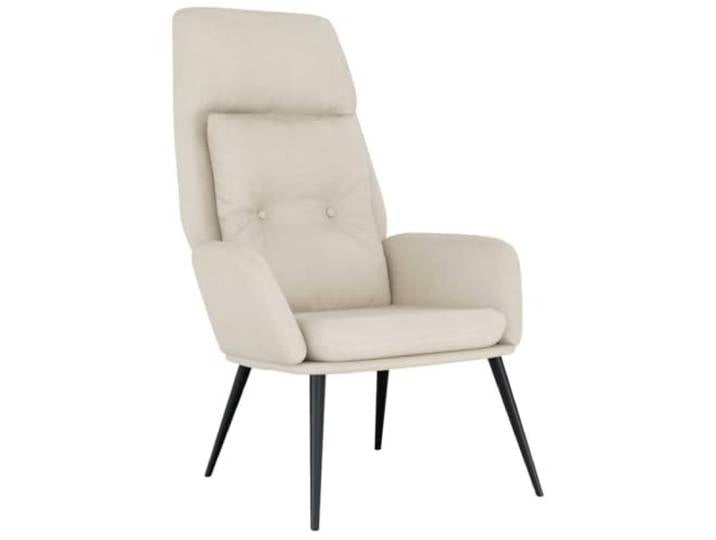 Relaxsessel Creme aus Kunstleder Wildleder mit Metallrahmen Stabiler Metallrahmen, bequeme Armlehnen, elegante Wildleder-Textur, weicher Sitzkomfort