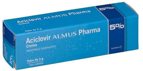 Aciclovir Almus 5% Crema Trattamento Herpes Simplex Delle Labbra 3g