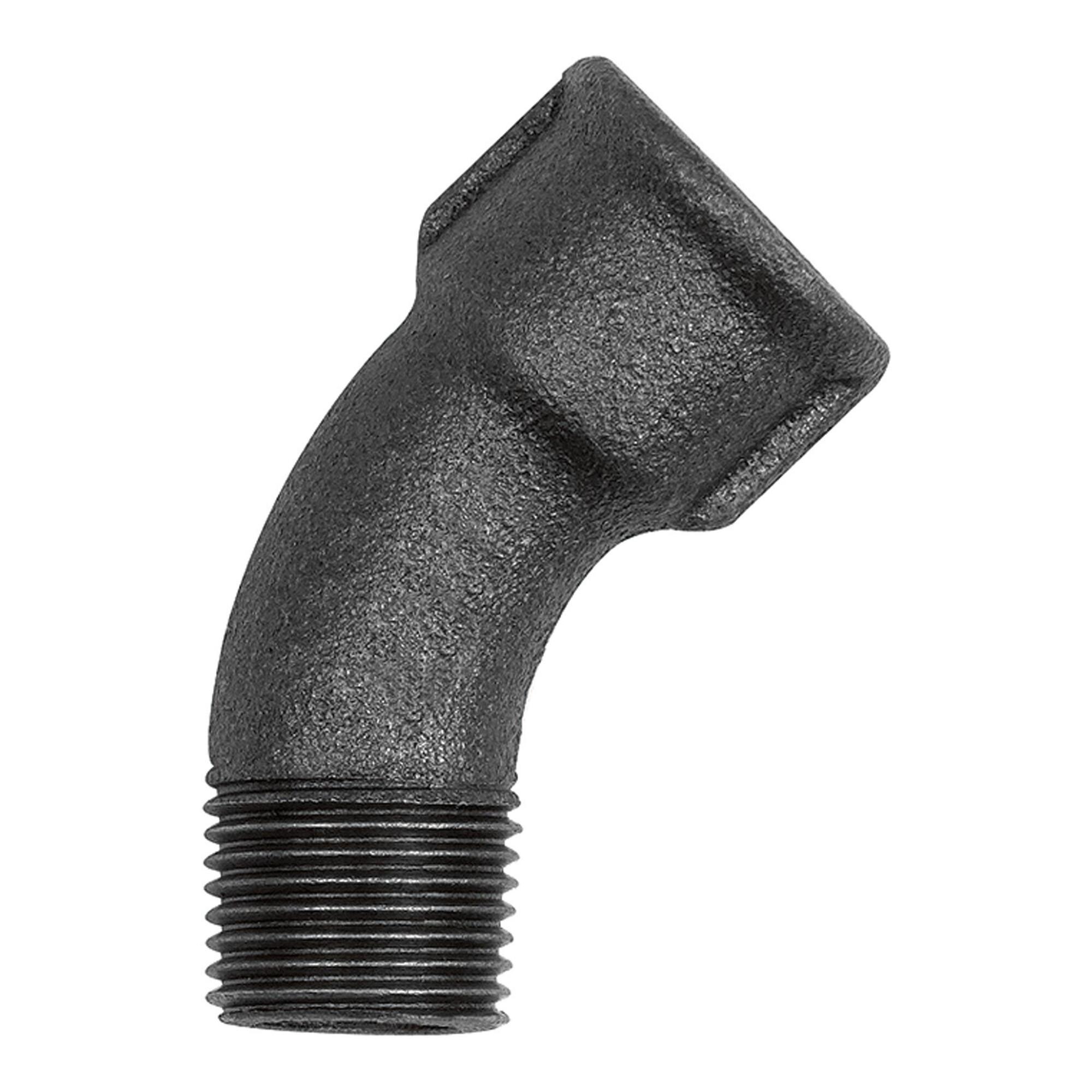 Riegler Bogen 40, 45°, Rp 3/8 i., R 3/8 a., Temperguss schwarz (TFB 40-38-S)