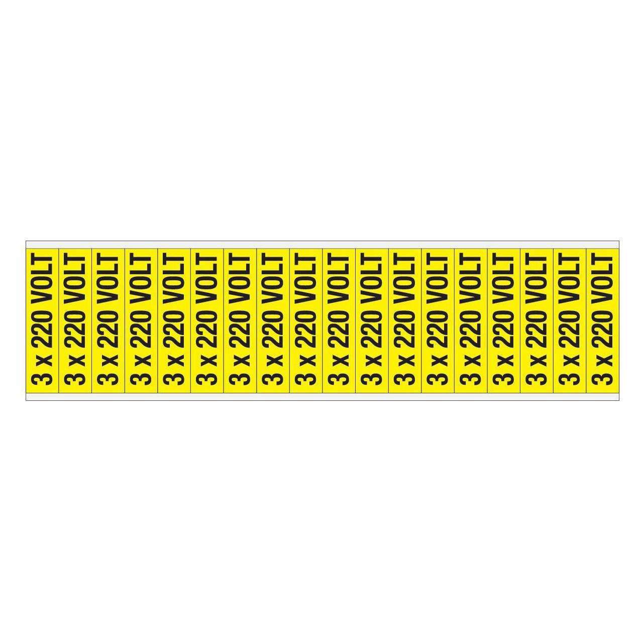 Brady Kennzeichnungen für Leitungen und Stromspannung, 220 Volt (VOLTAGE MARKERS CV 3X220V C)