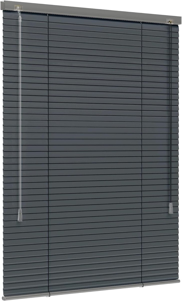 Lichtdichte aluminium jaloezie donkergrijs mat - 100 x 130 cm