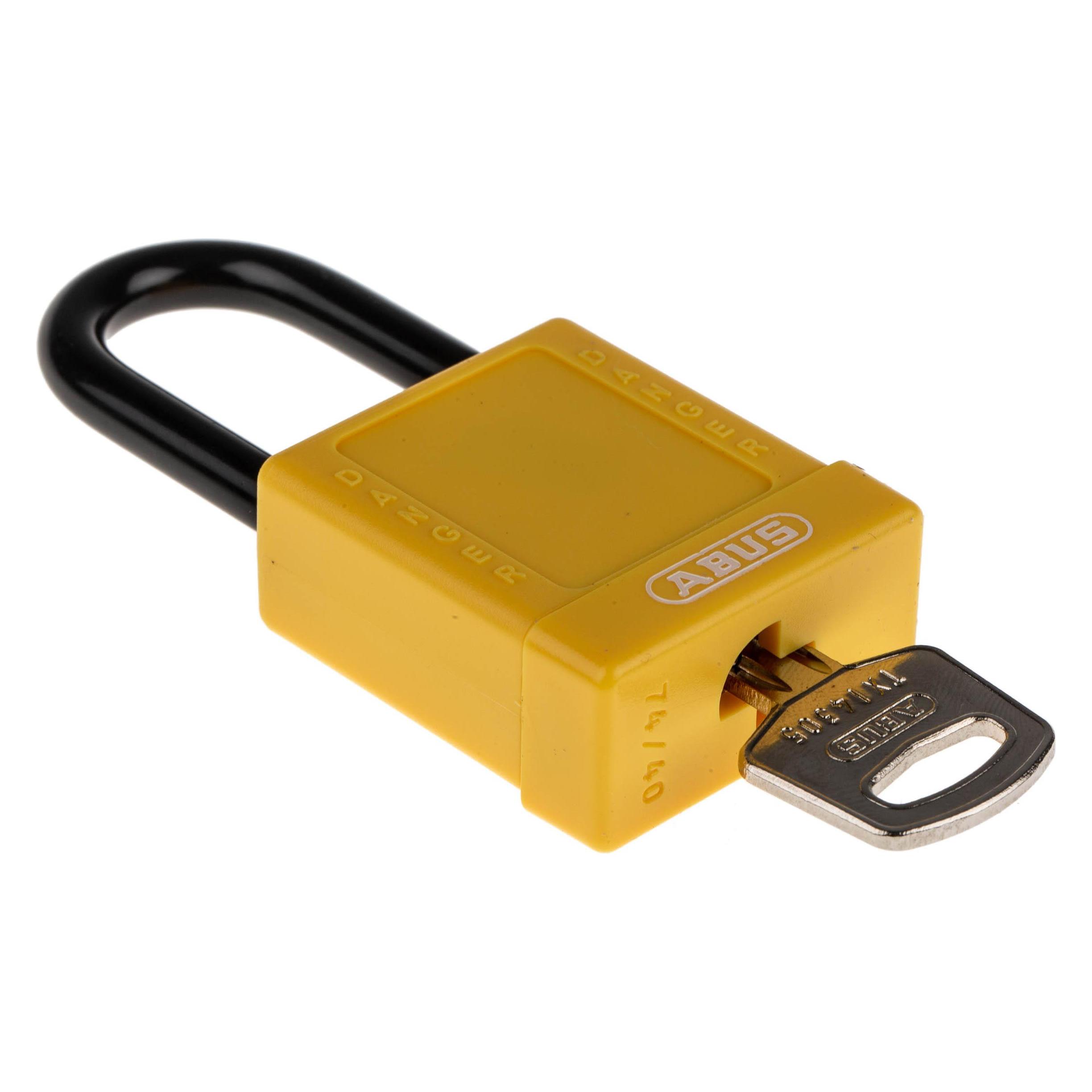 RS PRO Yellow Non Conductive Safety Padlock,Std (8055487)