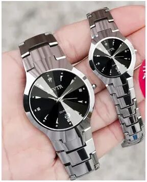 Fusion Finds Quartz Watch Set With Date Display Business Wrist Watch For Men & Women a Couple