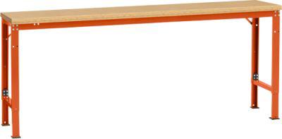 Manuflex Grundtisch UNIVERSAL Spezial, 2000 x 800 mm, Multiplex natur, rotorange