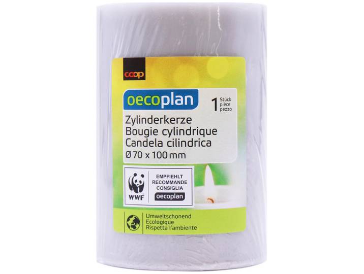 Oecoplan Zylinderkerze 70x100mm hellgrau