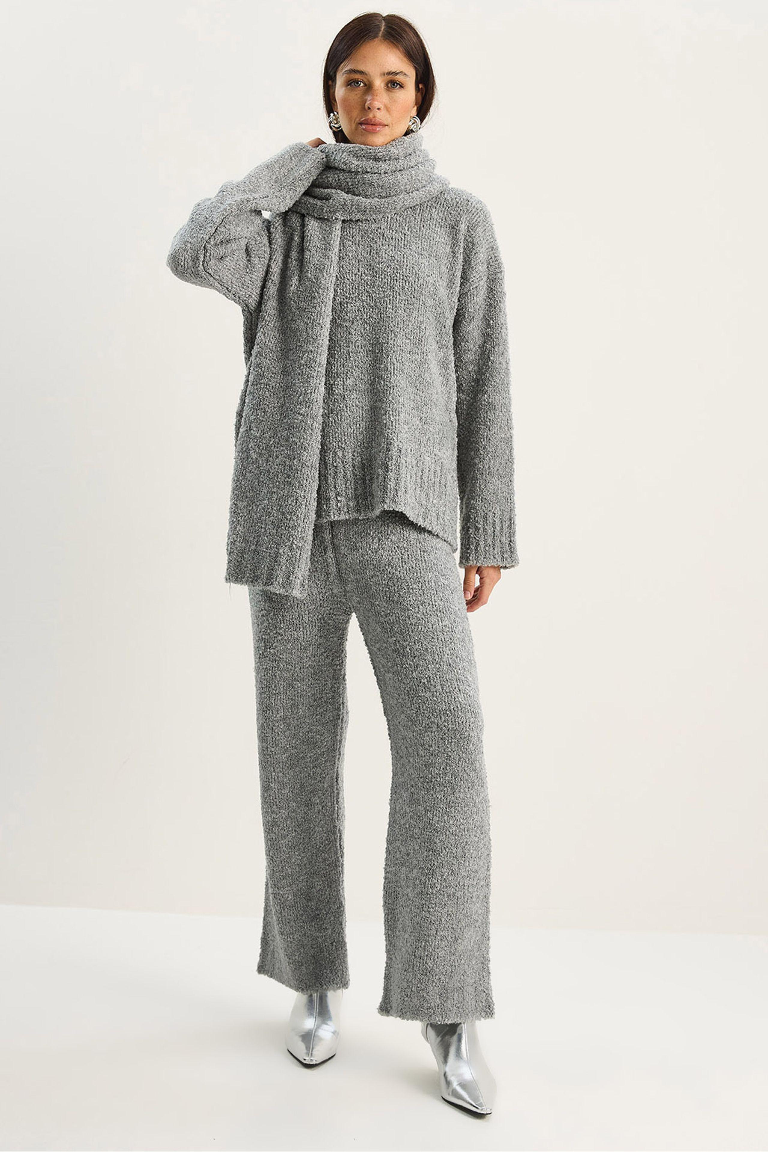 Oversized Geribbelde Brei Twee-Delige Set