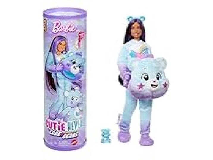 Barbie Poupée Cutie Reveal Bisounours, avec Costume en Peluche Touvaillante et 10 Surprises, y Compris Changement de Couleur et Mini Ours, JFV61