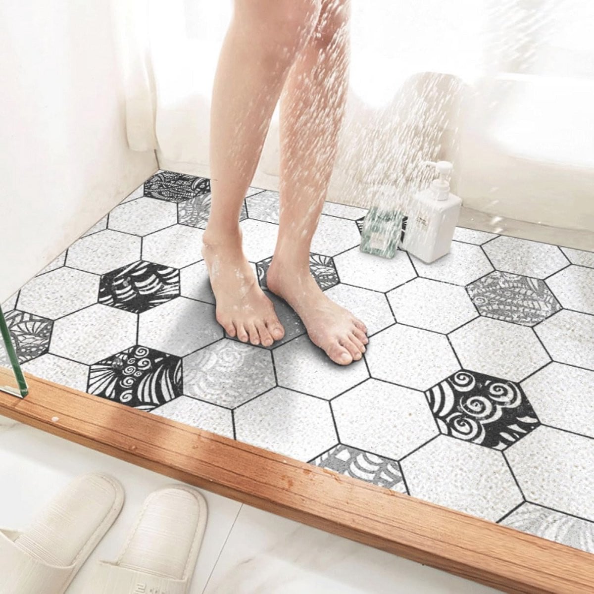 Antislip douchemat voor buitendouche en badkamer