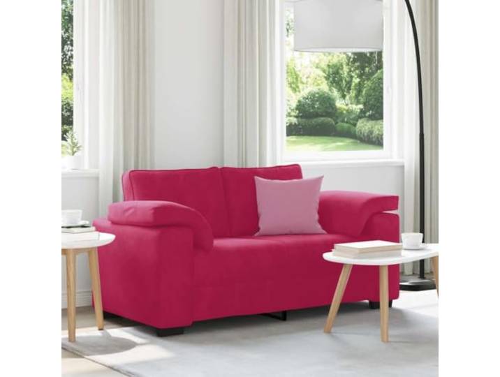 HEFZGDB Zweisitzer-Sofa Weinrot 120 cm Samt Stoffbezug Modernes Relaxsofa mit Dicker Polsterung und Robustem Gestell für Wohnzimmer Schlafzimmer Arbeitszimmer