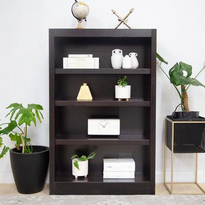 Concepts in Wood 4 Shelf Wood Bookcase, 48 inch Tall
