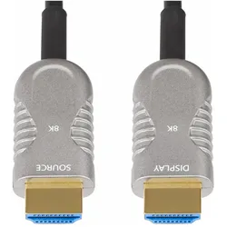 StarTech COM 50ft 15.2m HDMI 2.1 Hybrid Active Optical Cable AOC CMP Plenum 8K60Hz Ultra High Speed (15.20 m), Videokabel, Schwarz, Silber