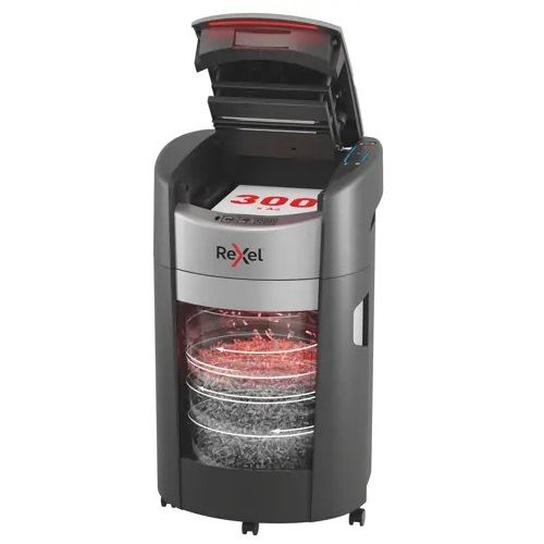 Rexel ShredMax AutoFeed+ 300X Aktenvernichter mit Partikelschnitt P-4, 4 x 10 mm, bis 300 Blatt