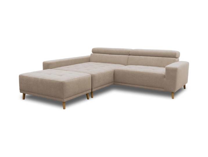 Domo Ecksofa mit Hocker »Helsingborg« - 248x172x44cm - braun -