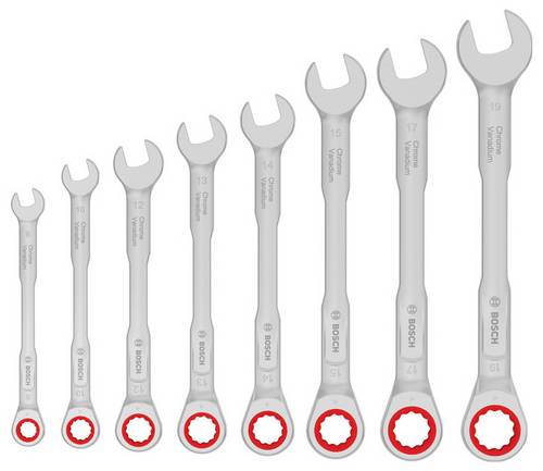 Bosch Professional 1600A03AG5 1600A03AG5 Ratschen-Ring-Maulschlüssel 8teilig