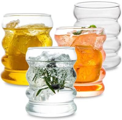 Uplifted Finds Creative Heat Resistant Ripple Mug High Performance 350ml Glass Tumbler For Tea & Coffee 4 Pcs