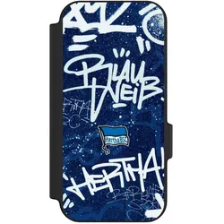 Nivocase Klapphülle für Google Pixel 11 Pro Handyhülle aus Kunst Leder NIVOflip schwarz Graffiti Hertha BSC (Google Pixel 11 Pro), Smartphone Hülle, Schwarz