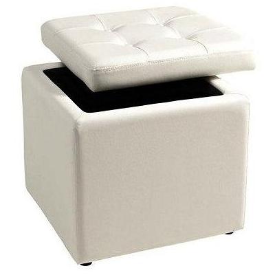 Sitzwürfel HOME AFFAIRE, weiß, B:41cm H:40cm, Obermaterial: 100% Polyvinylidenchlorid, Hocker, mit gepolstertem Deckel