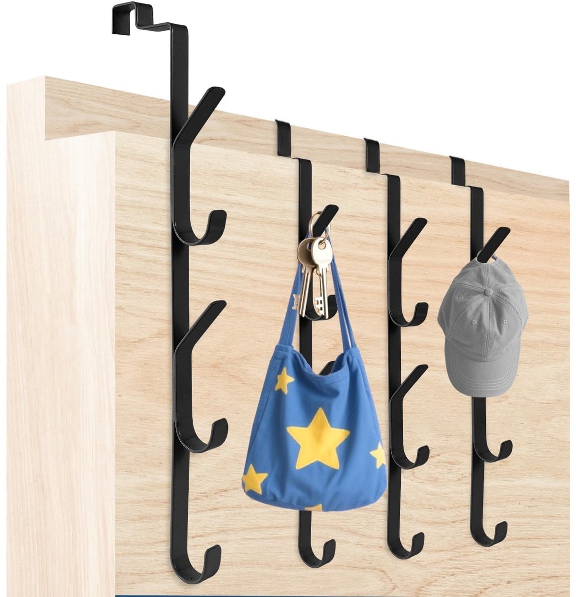 Omgoods Set van 4 RVS Deurhaken voor Kleding en Handtassen