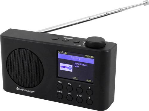 Soundmaster IR6500SW Internet Tischradio Internet, DAB+, UKW Bluetooth, USB, WLAN, Internetradio wiederaufladbar Schwarz