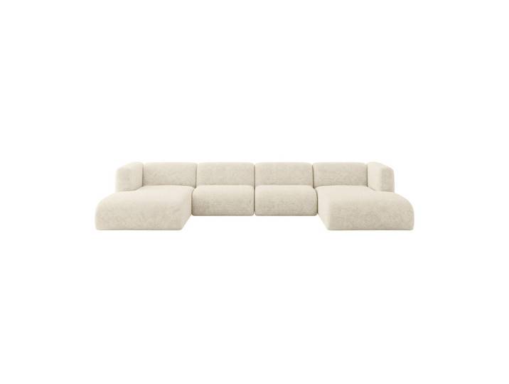 WOHNLANDSCHAFT MIRA-U2 408x179x70 Creme Velours