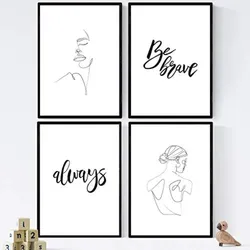 POSTER Set mit 4 ‚immer mutig‘ A3 Rahmenlos