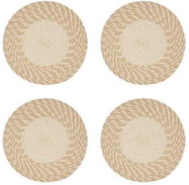 Saro Lifestyle Round Placemats With Hand Braided Design (Set of 4)