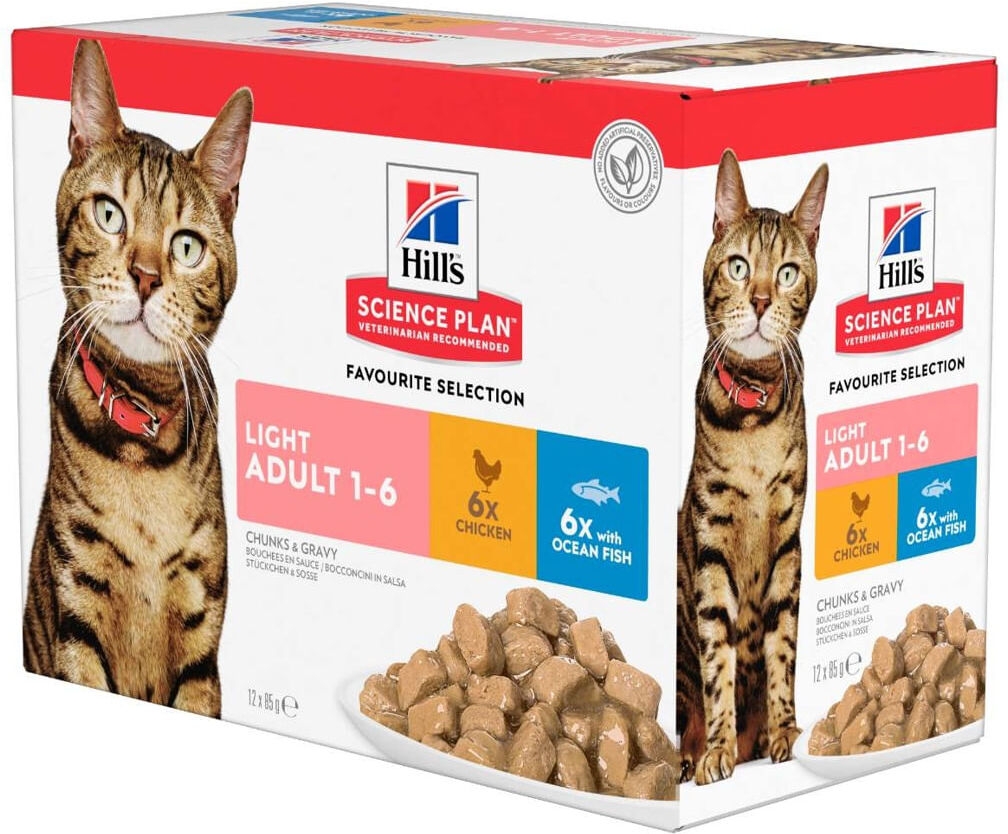HILLS Kit Risparmio 24x85G Hill's Science Plan Light Adult Cat MIX CARNE E PESCE