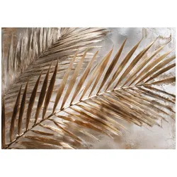 FOTOTAPETE Blätter Beton Golden 300x210 cm