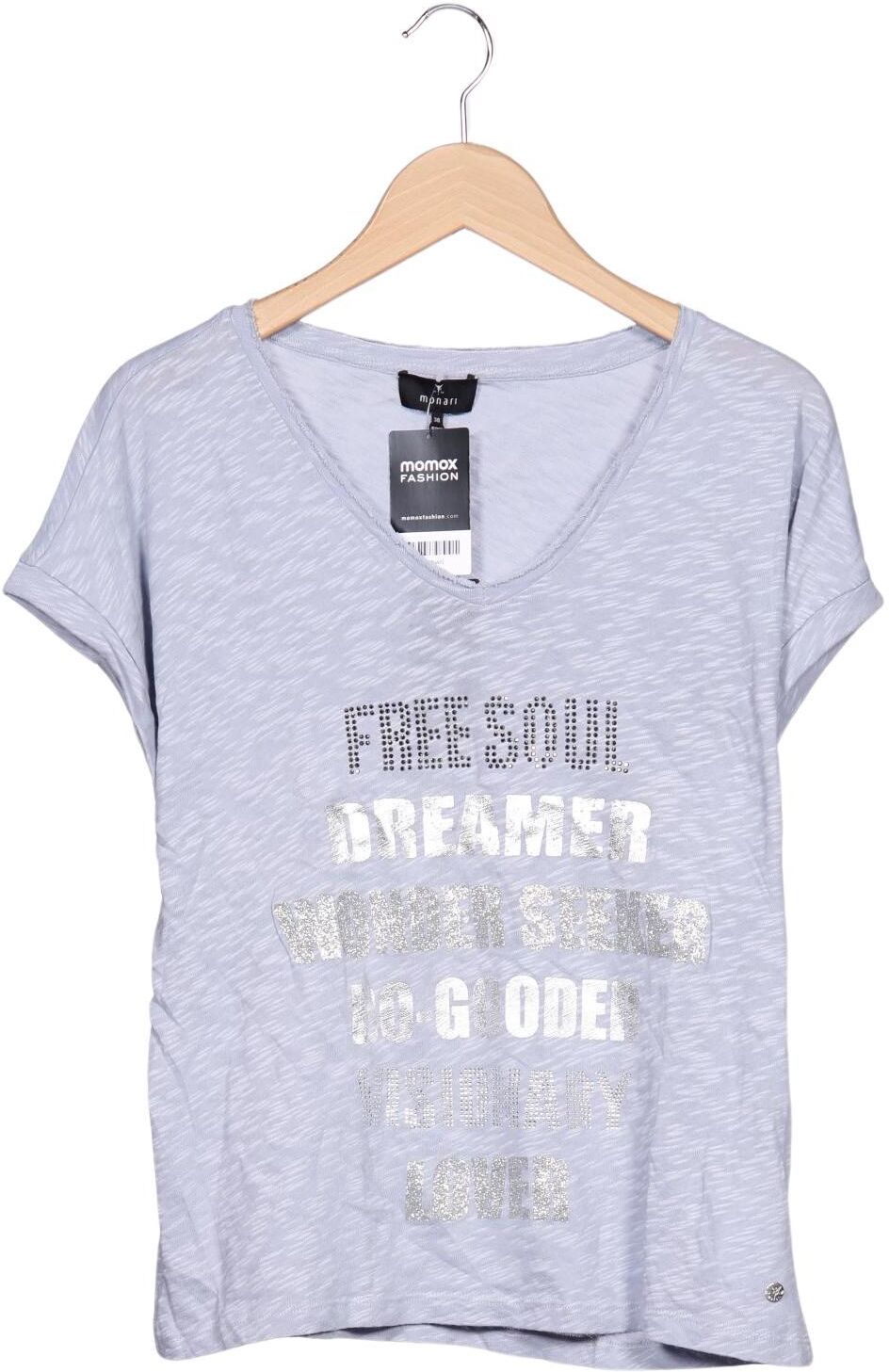 monari Damen T-Shirt, Mehrfarbig, Gr. EU 38, Baumwolle - Second Hand