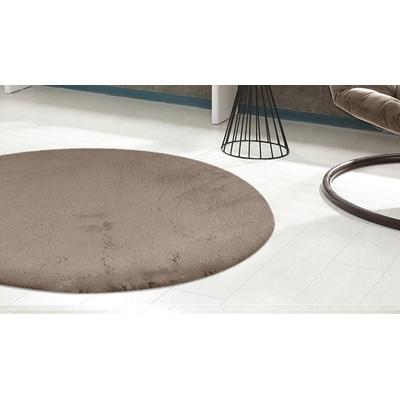 Teppich PADIRO "Rabbit Light 525", grau (taupe), H:26mm Ø:120cm, Polyester, Teppiche, Teppich