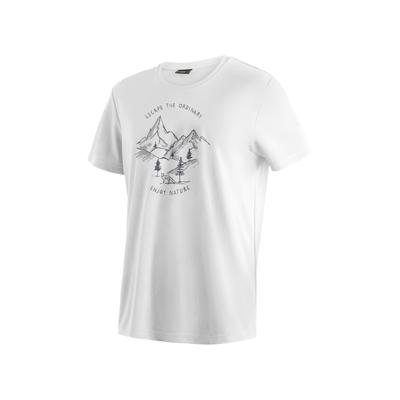 T-Shirt MAIER SPORTS "Dieter Print", Herren, Gr. 4XL, weiß, 100% Polyester, Rundhals, Shirts T-Shirt, Herren Kurzarmshirt, leichtes Sommer Funktionsshirt, Rundhals, Reg Fit