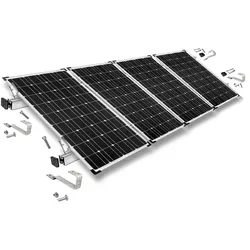 Befestigungskit mit Biberschwanz Dachhaken für Schrägdachmontage 4 Solarpanels Rahmenhöhe 35mm