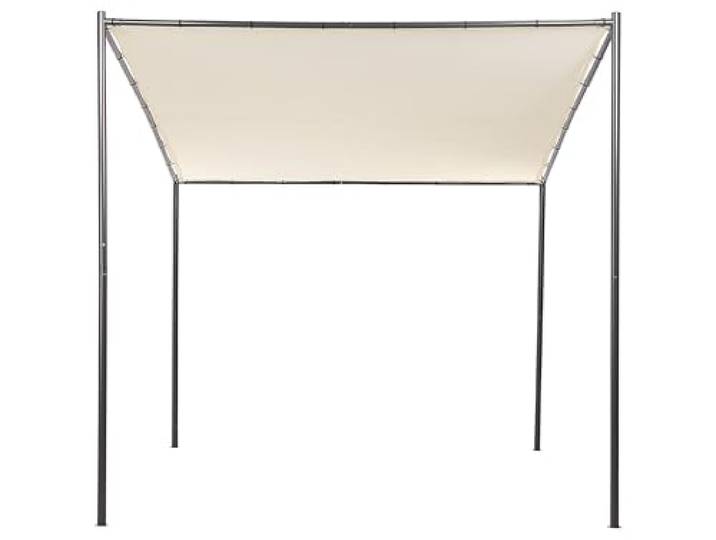 Pergola Stahl beige/schwarz 282 x 294 cm Garten Terrasse Outdoor Vimino