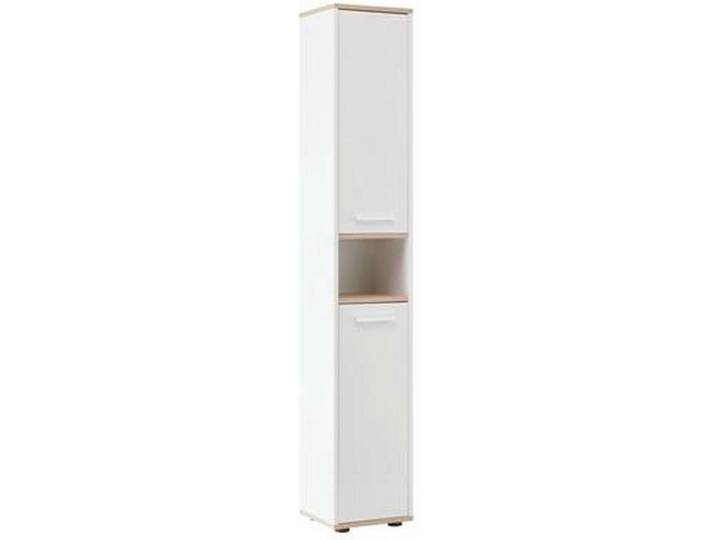 Hochschrank mit offenem Fach Yasmin B:30cm Weiß/Eiche Dekor