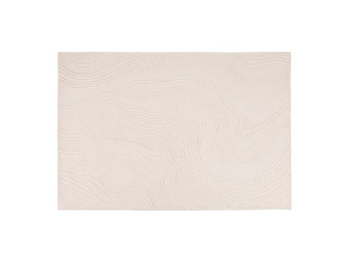 Tapis en laine tuftée motif abstrait écru, 160x230 cm