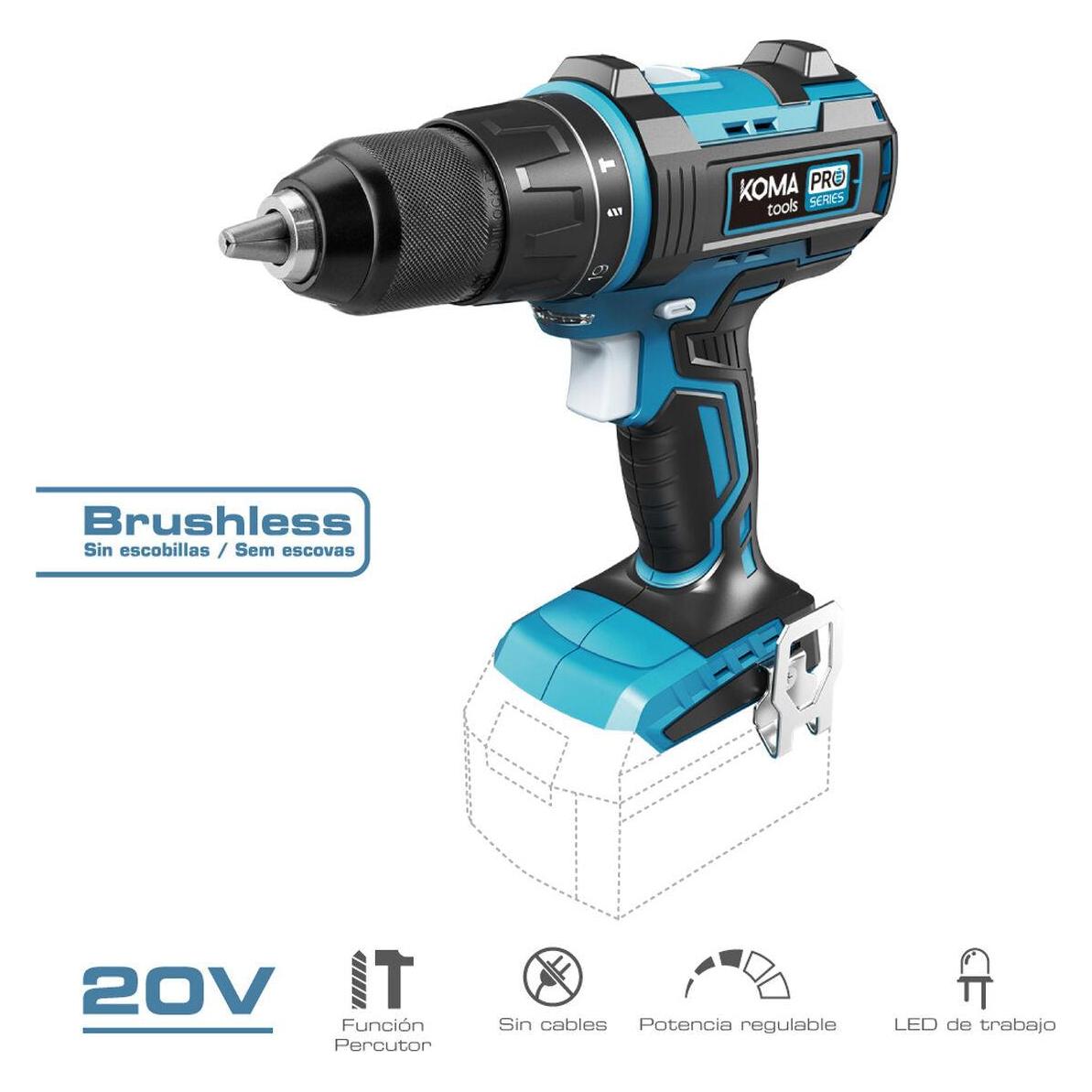 Koma Tools Enzo accu boormachine | Koolborstelloos | 20V | zonder accu - 6490105 (Bohrschrauber, Schlagbohrschrauber) (8425998087628)