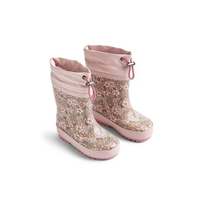 Stiefel WHEAT "WHEAT Boot Thermo Print", Mädchen, Gr. 24, rosa (dim rose flowers), Gummi, Schuhe Stiefel