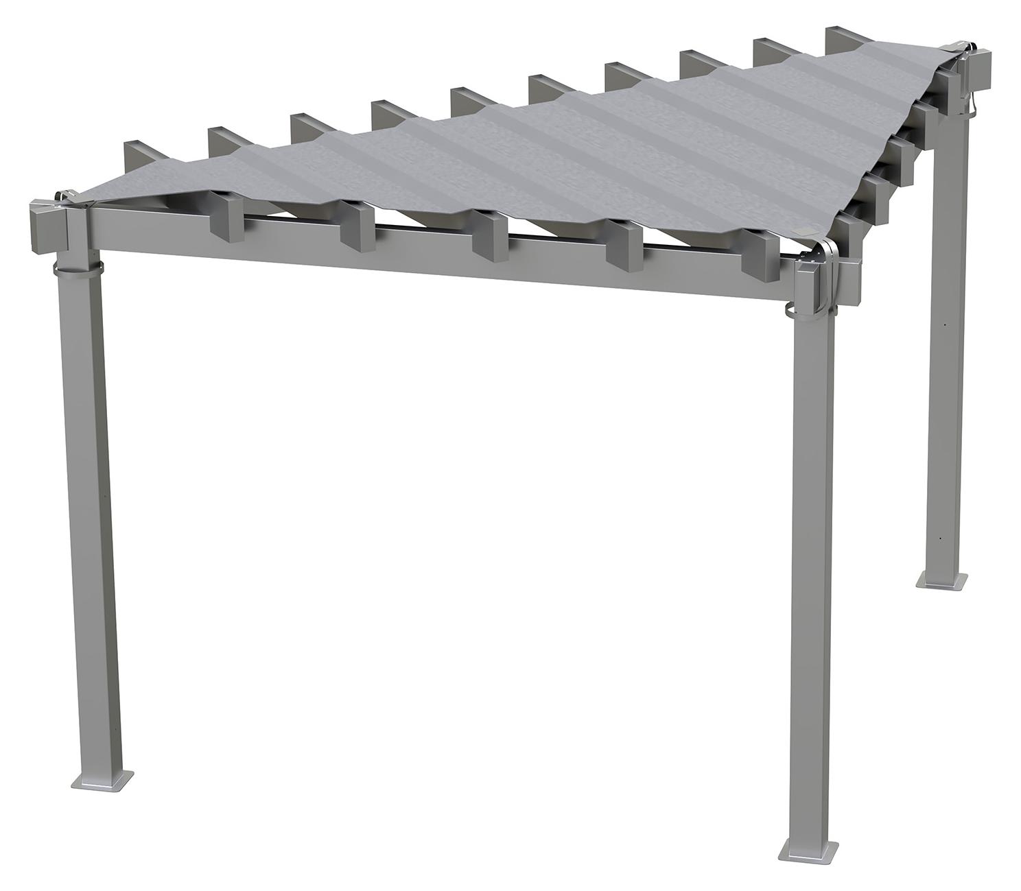 Sojag Lima 1010 Aluminium Pergola mit Sonnensegel dreieckig