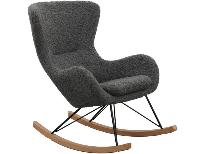Schaukelstuhl Teddy II Grau Stoff B 75 cm - Schaukelstuhl