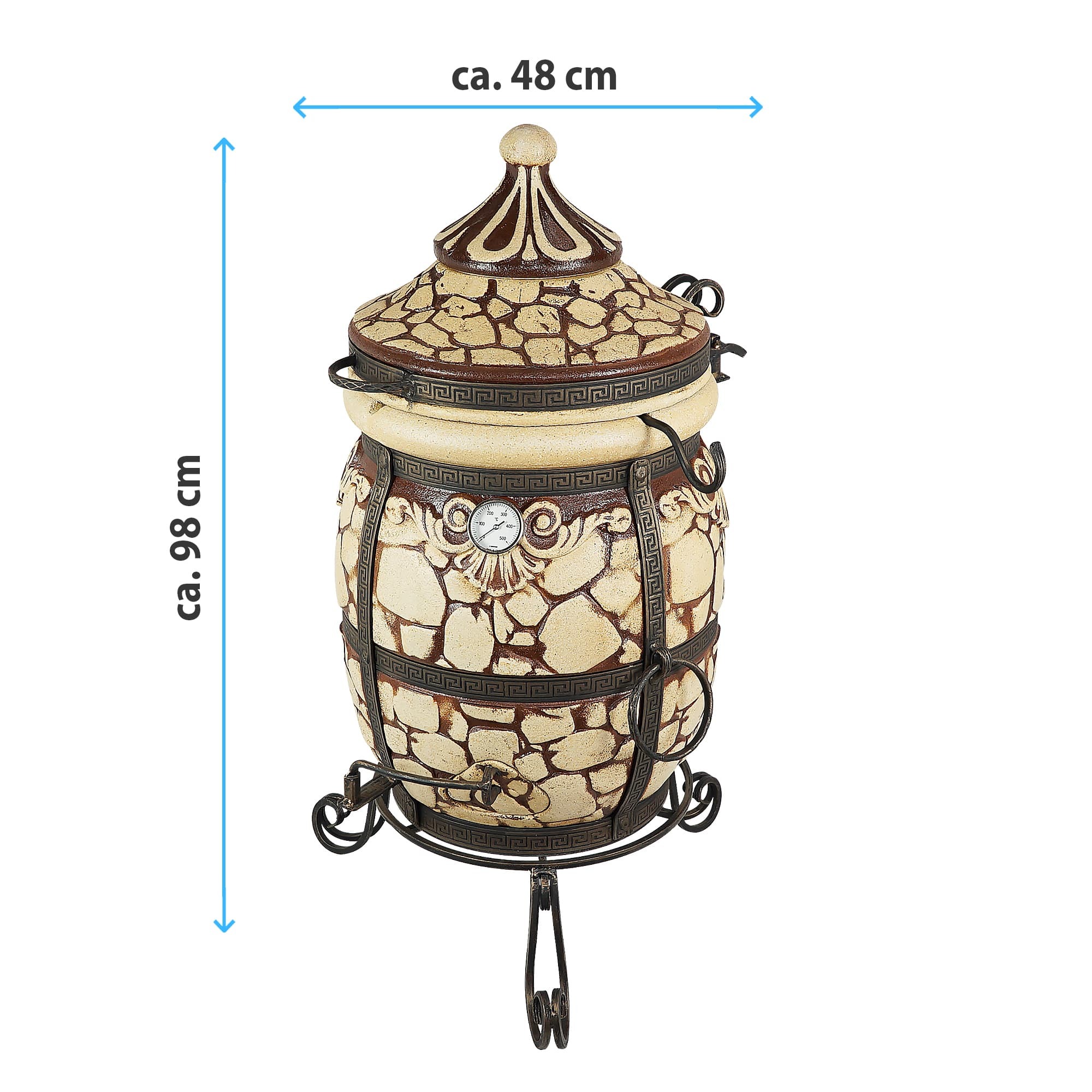 Tandoor "Stein" - Traditioneller Schamott-Ofen für authentischen Grillgenuss und gesunde Küche, Tandyr für aromatisches Grillen und Backen.