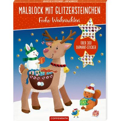 Malblock mit Glitzersteinchen - Frohe Weihnachten, von Lena Maria Bellermann, Coppenrath Verlag GmbH & Co. KG, 978-3-649-64787-4