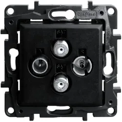 Steckdose TV-R-SAT-SAT schwarz 1,5 dB Niloe Step 863582