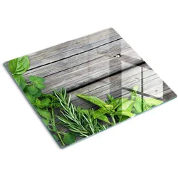 GLASPLATTE 60x52 cm Waldkräuter
